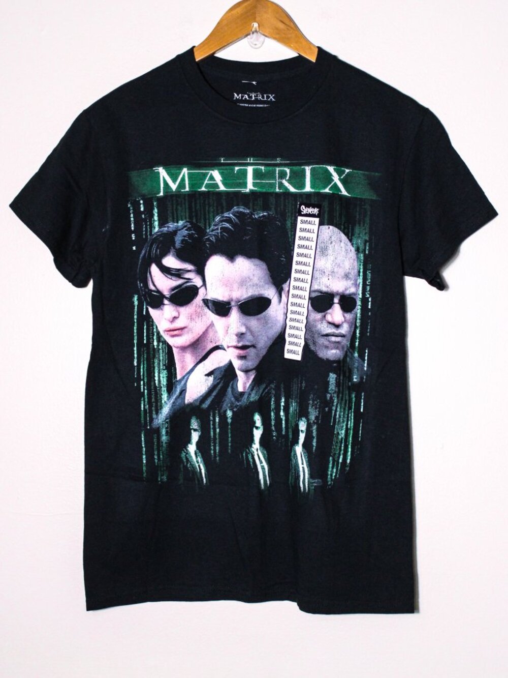 The Matrix Neo Trinity Morpheus Graphic Tee T-Shirt Black Size S